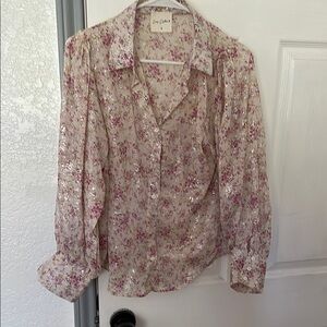 One Clothing Cream Long Sleeve Notched Collar Blouse